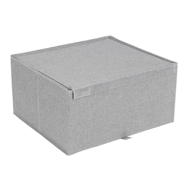 Caixa Organizadora Poliéster Cinza EVO'M 81L 29x56x50cm Spaceo