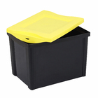 Caixa Organizadora Plástico Preto e Amarelo VIG 30L 30,7x30,5x42,5cm Ordene