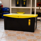 Caixa Organizadora Plástico Preto e Amarelo VIG 65L 30,7x63,5x42,5cm Ordene