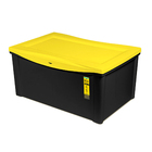 Caixa Organizadora Plástico Preto e Amarelo VIG 65L 30,7x63,5x42,5cm Ordene