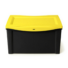 Caixa Organizadora Plástico Preto e Amarelo VIG 65L 30,7x63,5x42,5cm Ordene