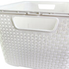 Caixa Organizadora Rattan Cesto Com Tampa 15 Litros Branco