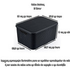 Caixa Organizadora Rattan Empilhável Grande 15 L Preta