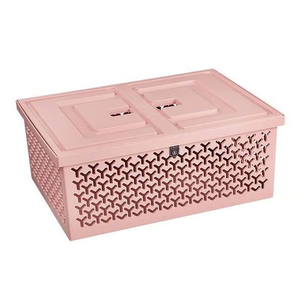 Caixa Organizadora Rosa Com Tampa Grande Crippa Cesto Lavande