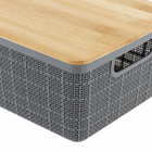 Caixa Organizadora Tampa Bambu 4L Cinza Claro Oikos