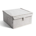 Caixa Organizadora Tecido Bege Linho Modu 10L 16x31x31cm Oikos