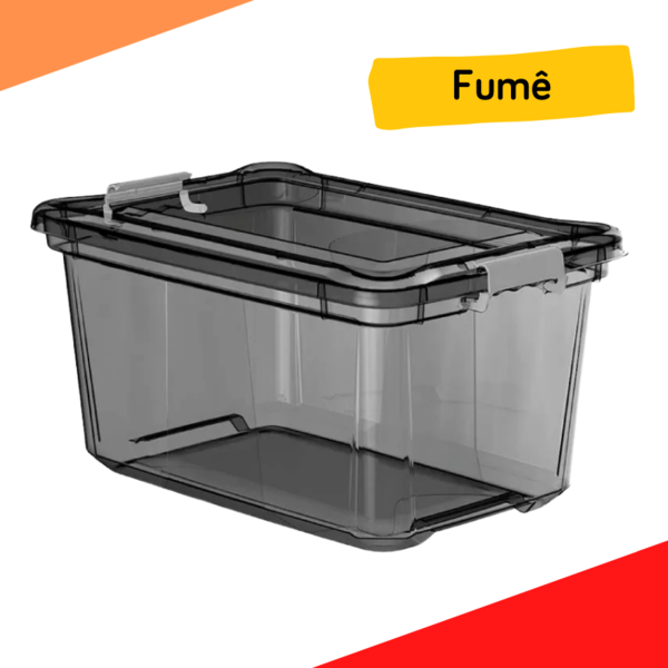 Caixa Organizadora Translúcido 50 Litros Plasvale- Ref. 1482
