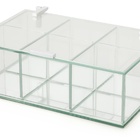 Caixa Organizadora Vidro Espelhado Alumínio 6 Divisórias