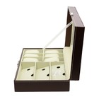 Caixa Para 6 Porta-relógios E 3 Porta-óculos De Couro Sintéti