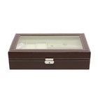 Caixa Para 6 Porta-relógios E 3 Porta-óculos De Couro Sintéti