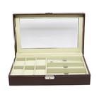 Caixa Para 6 Porta-relógios E 3 Porta-óculos De Couro Sintéti