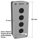 Caixa Para Botoeira Plástica Bx1pq/4 4 Furos 22 Mm 163 X 68 X