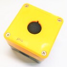 Caixa Para Botoeira Plástica Vazia 1 Furo 22 Mm Tampa Amarela