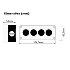 Caixa Para Botoeira Plástica Vazia 4 Furos 22 Mm Tampa Cinza