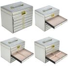 Caixa Para Joias Bijuteria 5 Gavetas Luxo Prata Cbrn13067