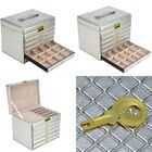 Caixa Para Joias Bijuteria 5 Gavetas Luxo Prata Cbrn13067