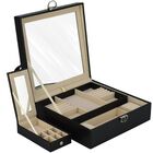 Caixa Para Joias Bijuteria Espelho Luxo Preto Cbrn13050