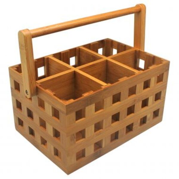 Caixa Para Utensilios Em Bambu  25 5cm X 17 5cm X 23cm
