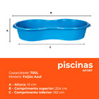 Caixa Piscina Feijão 700 Litros Azul Afort