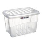 Caixa Organizadora Plástico 56L Incolor com Tampa 36,50x40,30x55,50cm Organização Plasútil