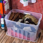 Caixa Organizadora Plástico 78L Incolor com Tampa 40,10x45,30x63,50cm Organização Plasútil