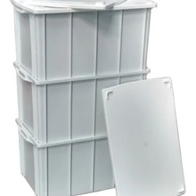 Caixa Plastica Container 140l Branca Com Tampa 1010 Branco Li