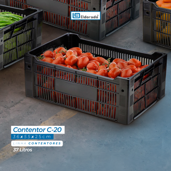 Caixa Plástica Empilhavel Hortifruti Organizadora Vazado Eldorado