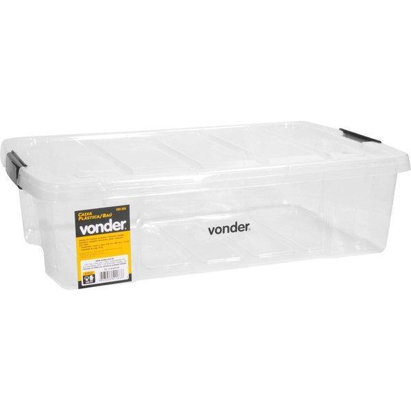 Caixa Plástica Ferram Baú 620x405x175mm S/ Alça Transp