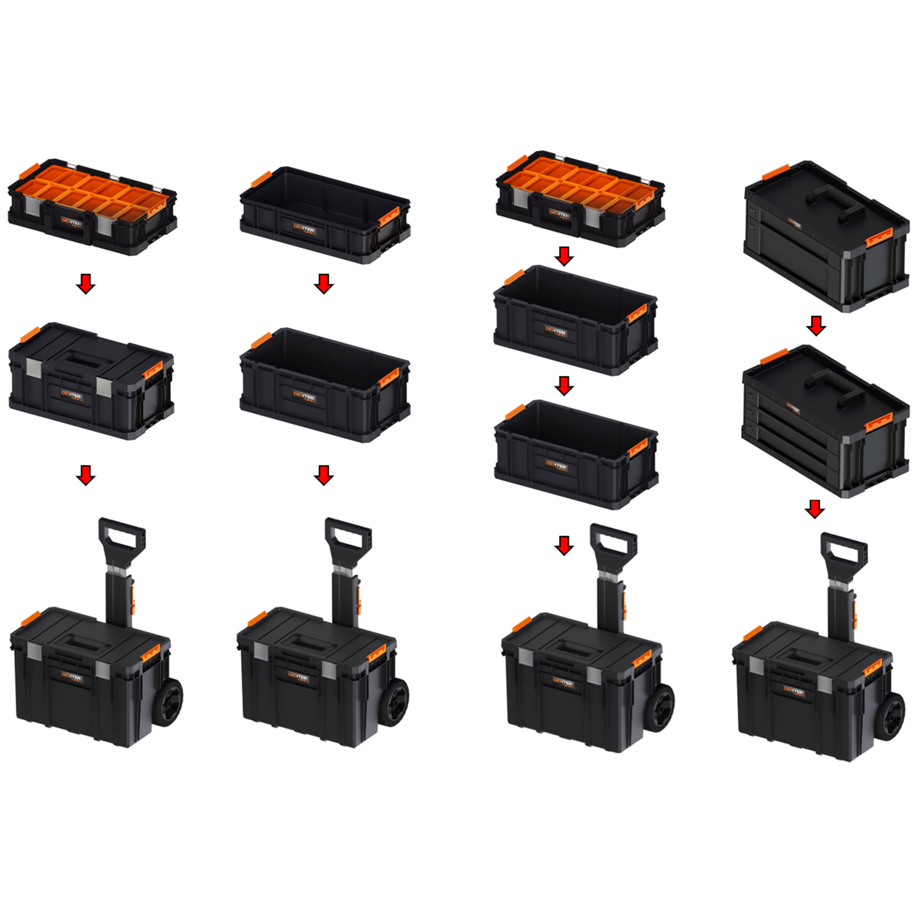 Caixa Modular de Ferramentas Dexter Pro 22,1x52,6x30,7cm 26L em