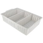 Caixa Plástica Organizadora 2 Divisórias Movel 36x 25 Cinza