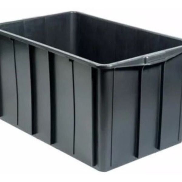Caixa Plástica Preta Com Tampa 160 Litros Preto