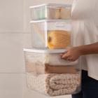 Caixa Organizadora de Plástico Transparente Retangular com Tampa 18L 24x24x35cm Oikos