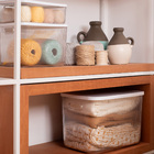 Caixa Organizadora de Plástico Transparente Retangular com Tampa 18L 24x24x35cm Oikos