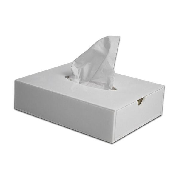 Caixa Porta Lenços Descartáveis Em Acrílico Premium Branco Br