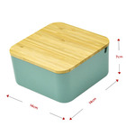 Caixa Porta Objetos Joias Brincos Anéis Com Espelho Bambu Ver