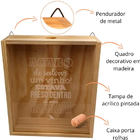 Caixa Porta Rolhas Em Madeira Com Tampa De Acrílico Presente