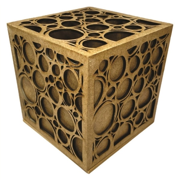 Caixa Presente Em Mdf Trabalhada Casco Cru 13x13cm - Decorss