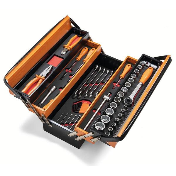 Caixa Sanfonada Com Ferramentas 57 Peças Tramontina Pro