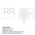 Caixa Sifonada Amanco N26 Compl C/grelha Aluminio 150x150x50mm