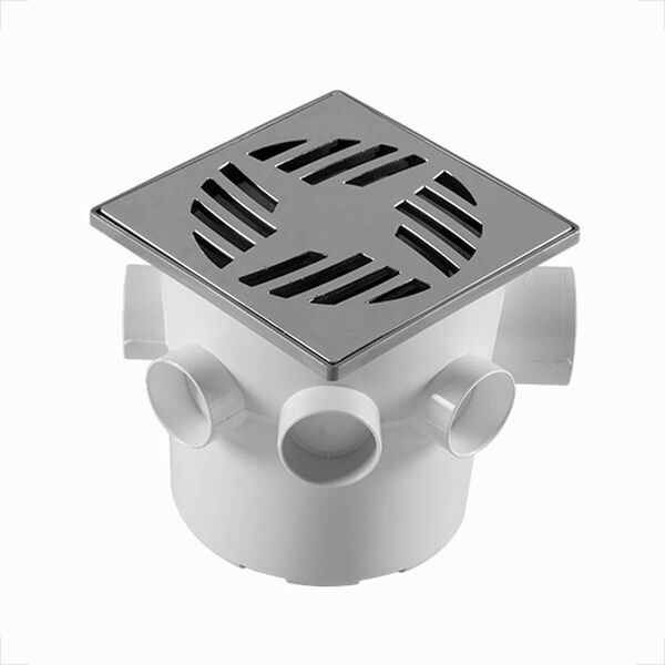 Caixa Sifonada Astra 150x150x50 Completa Grelha Aluminio Quad