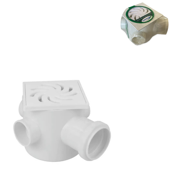 Caixa Sifonada Quadrada 3 Entradas Amanco 10x10x5cm