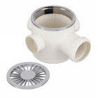 Caixa Sifonada Redonda com Ralo Cromado 100x50mm PVC Equation