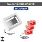 Caixa Sob. 3 Tomadas 2p+t 20a Vermelha Lizflex Tramontina