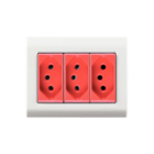 Caixa Sob. 3 Tomadas 2p+t 20a Vermelha Lizflex Tramontina