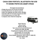 Caixa Som Portatil Bluetooth Fm Usb Tf Kombi Preto Ws-266bt