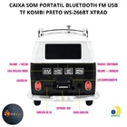 Caixa Som Portatil Bluetooth Fm Usb Tf Kombi Preto Ws-266bt