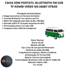 Caixa Som Portatil Bluetooth Fm Usb Tf Kombi Verde Ws-266bt