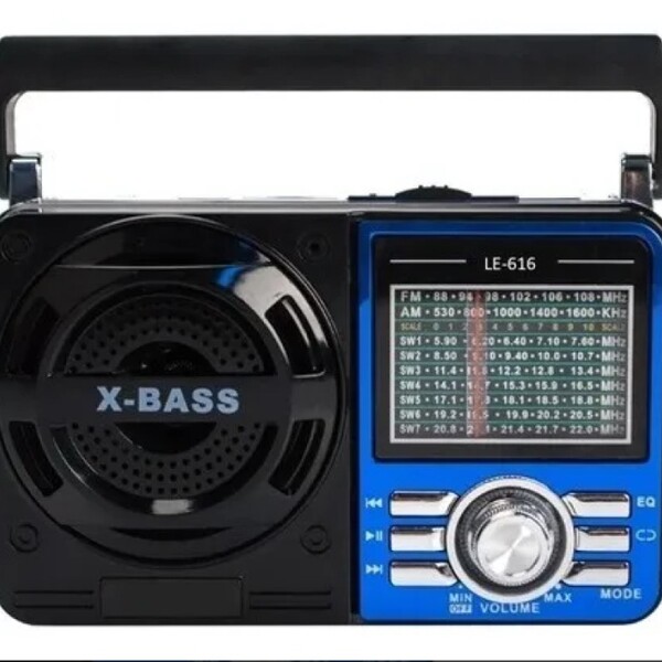 Caixa Som Portatil Retro Radio Am-fm Lelong Le-616 - Azul