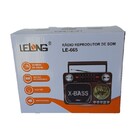 Caixa Som Radio Retro Portatil Am-fm Lanterna Le-665 Madeira