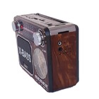 Caixa Som Radio Retro Portatil Am-fm Lanterna Le-665 Madeira